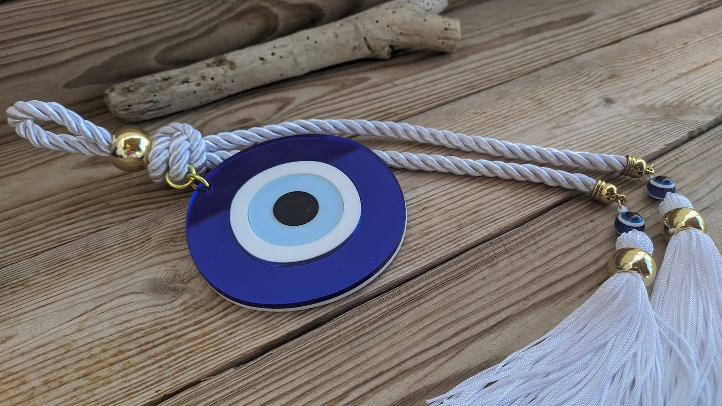 Oeil Bleu Plexiglass Suspension Murale