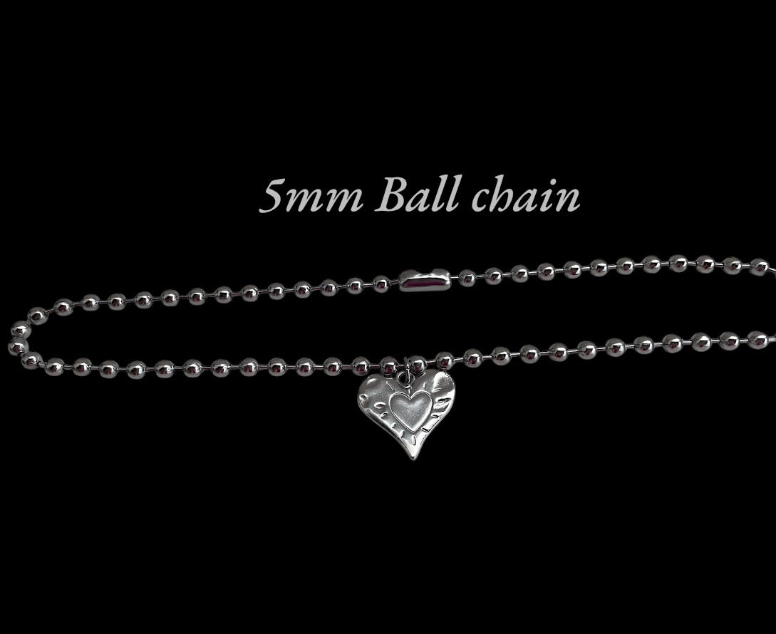 Collier Coeur Chaine Figaro en Acier Pour Femme