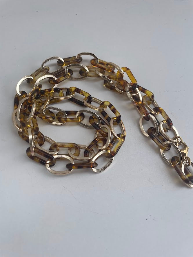 Collier Acrylique Imprimé Léopard - Bijoux Boho