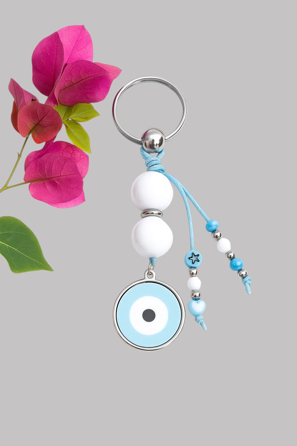 Bijou de Sac ou Porte clés Oeil Bleu ciel Porte-Bonheur – Élégance et Protection