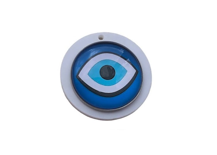 Handmade Evil Eye Keychain & Bag Charm | Greek Gift | Plexiglass & Glass Design
