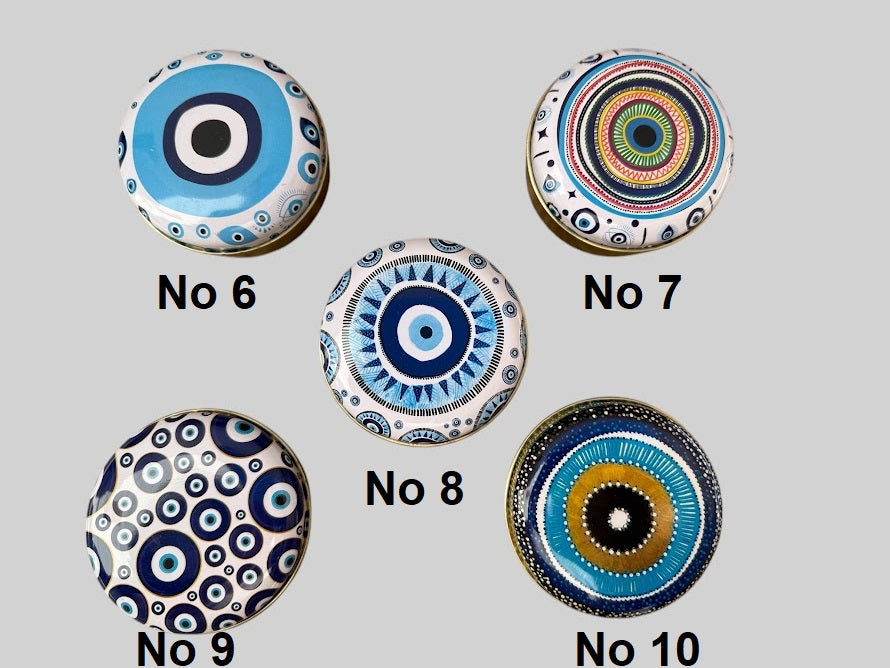 Olive Oil Soap in Metal Box with Evil Eye Pattern