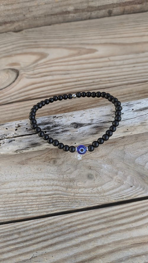 Evil Eye Onyx Bracelet - Evil Eye Protection Bracelet - Gift For Him or For Her