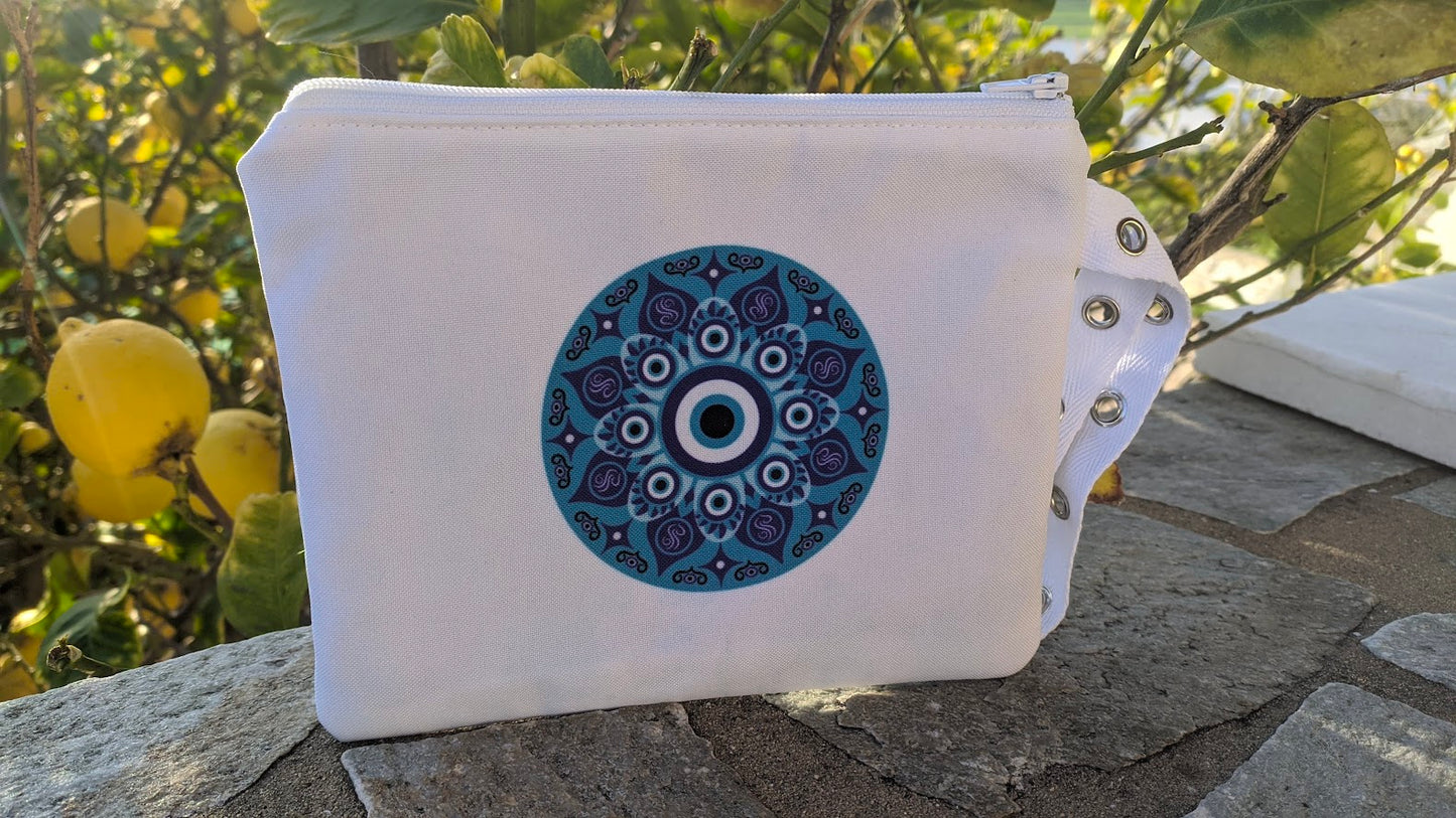Pochette Mandala Oeil Bleu - Fabriquée en Grèce