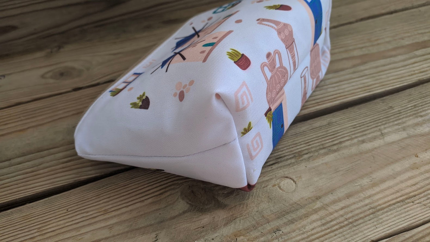 Greek Windmills Printed Cosmetic Bag - Greek Gifts - Handmade in Greece
