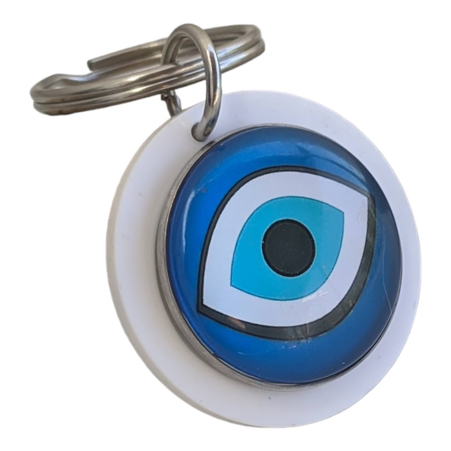 Handmade Evil Eye Keychain & Bag Charm | Greek Gift | Plexiglass & Glass Design