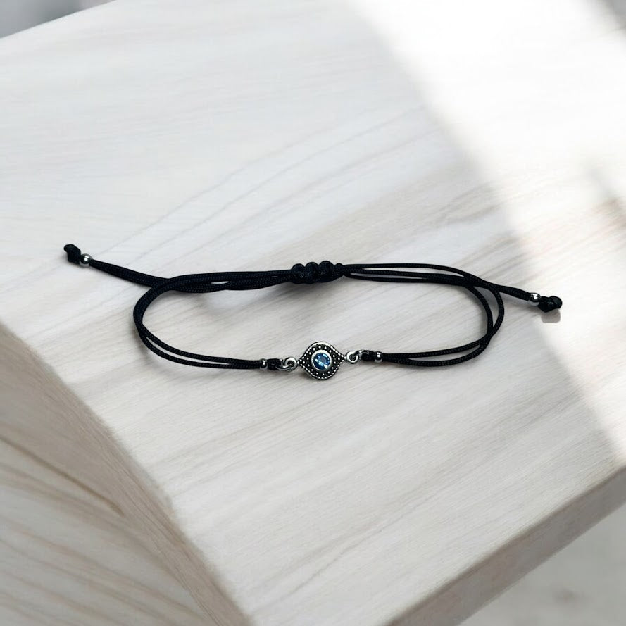 Bracelet Oeil Bleu Réglable Rhinestone - Bracelet Porte-Bonheur - Unisex
