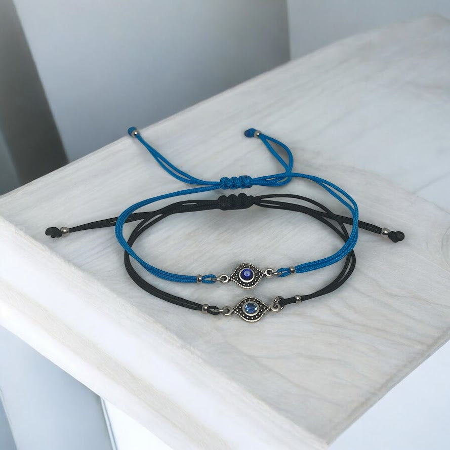 Bracelet Oeil Bleu Réglable Rhinestone - Bracelet Porte-Bonheur - Unisex