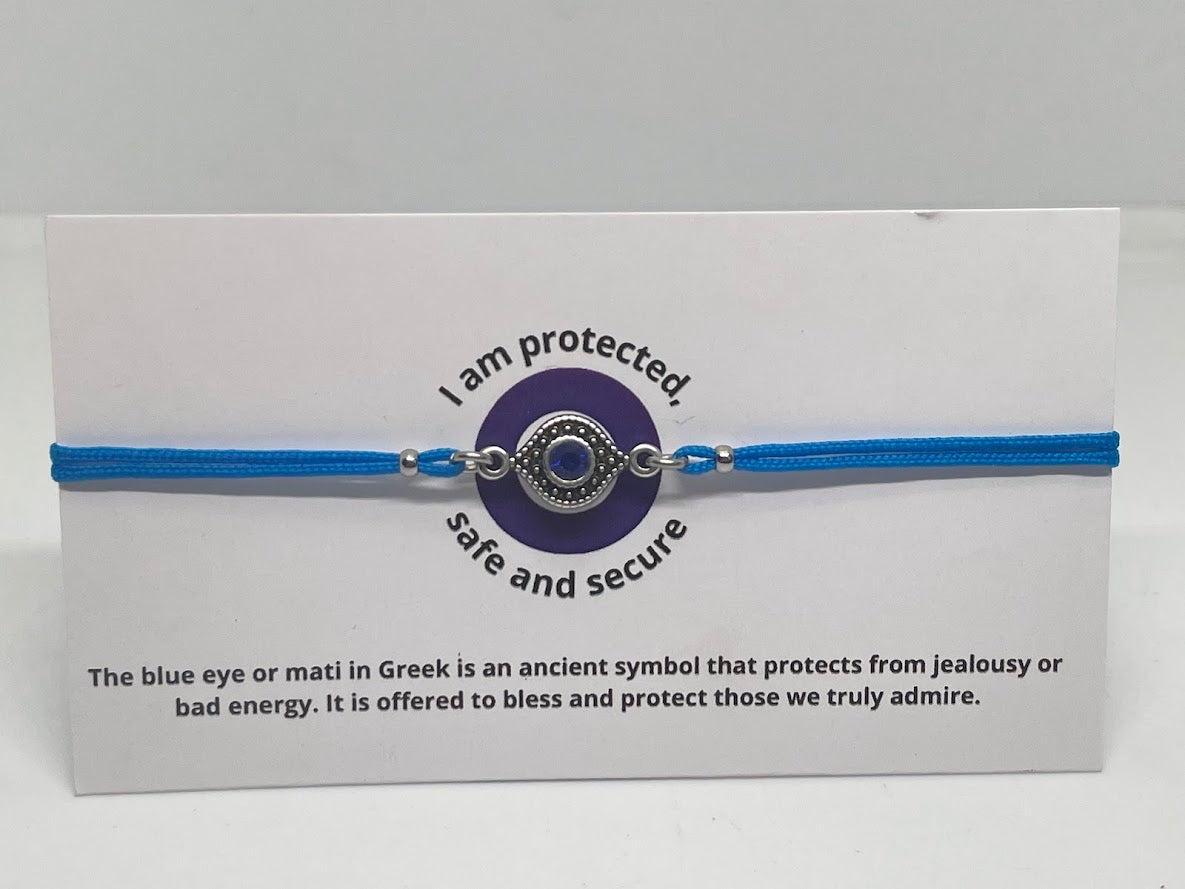 Bracelet Oeil Bleu Réglable Rhinestone - Bracelet Porte-Bonheur - Unisex