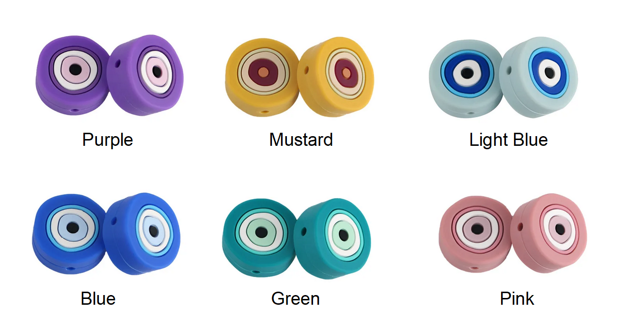 Evil Eye Silicone Keychain Bag Charm - Greek Gift - Handmade accessories