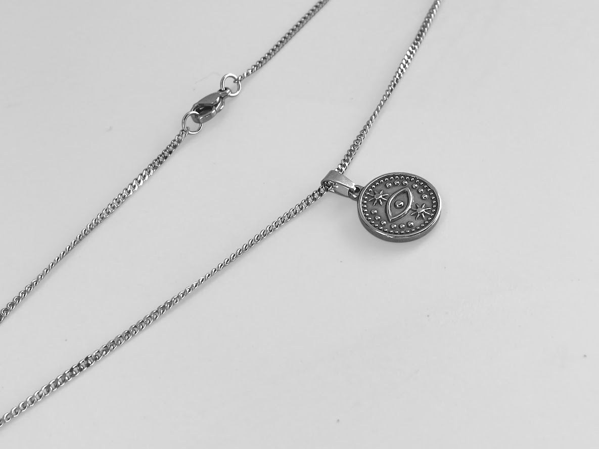 Pendentif Oeil en Acier Inoxydable - Porte Bonheur Unisex -