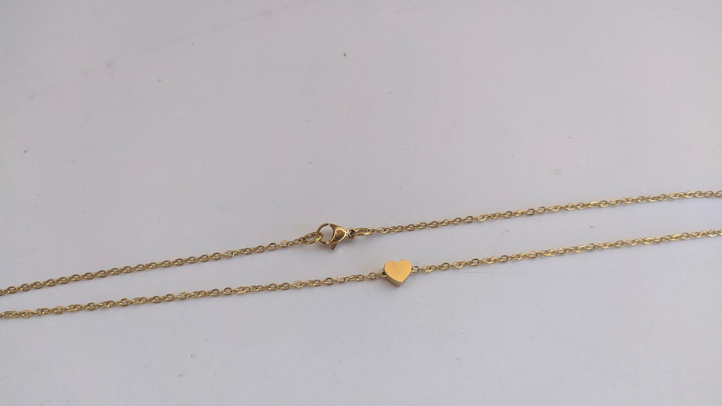 Collier Coeur en Acier doré pour elle
