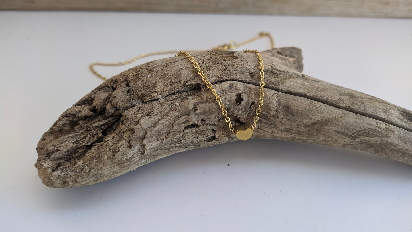 Collier Coeur en Acier doré pour elle