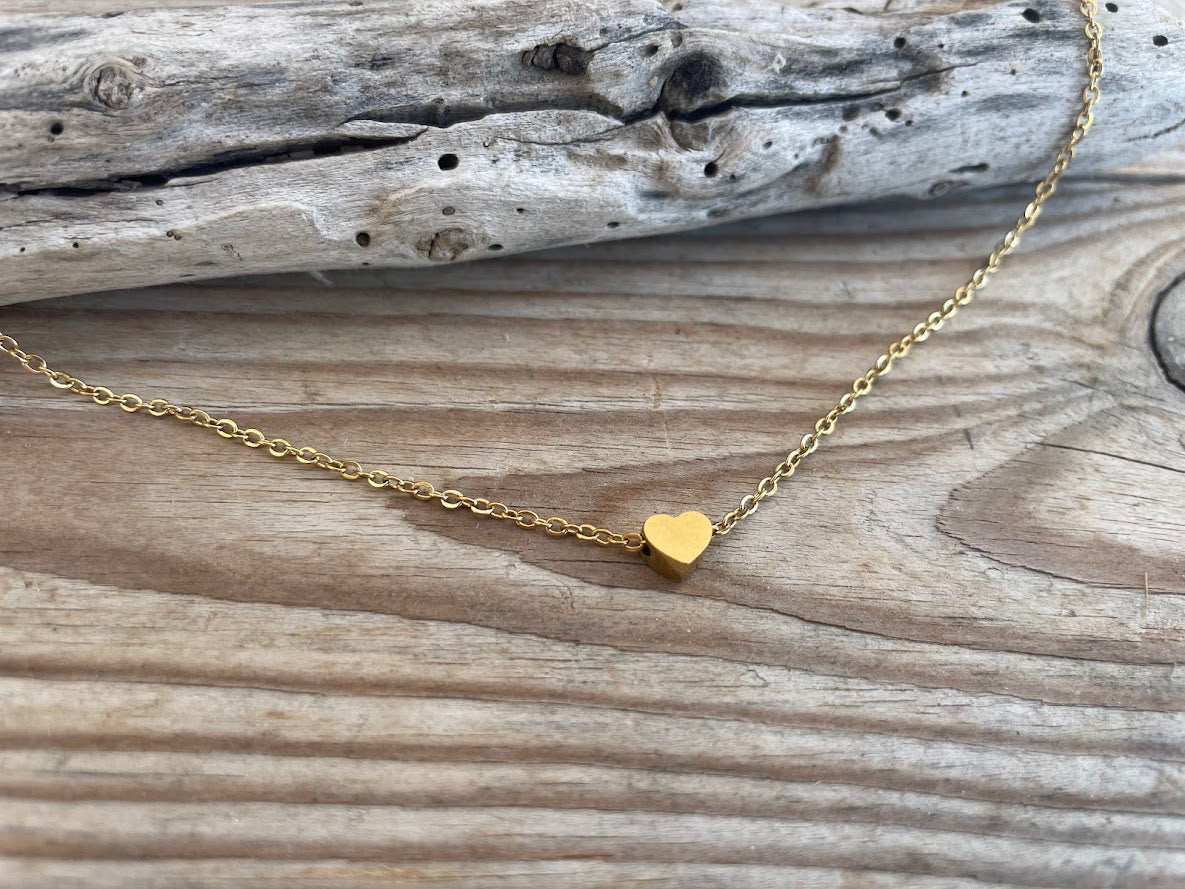 Collier Coeur en Acier doré pour elle