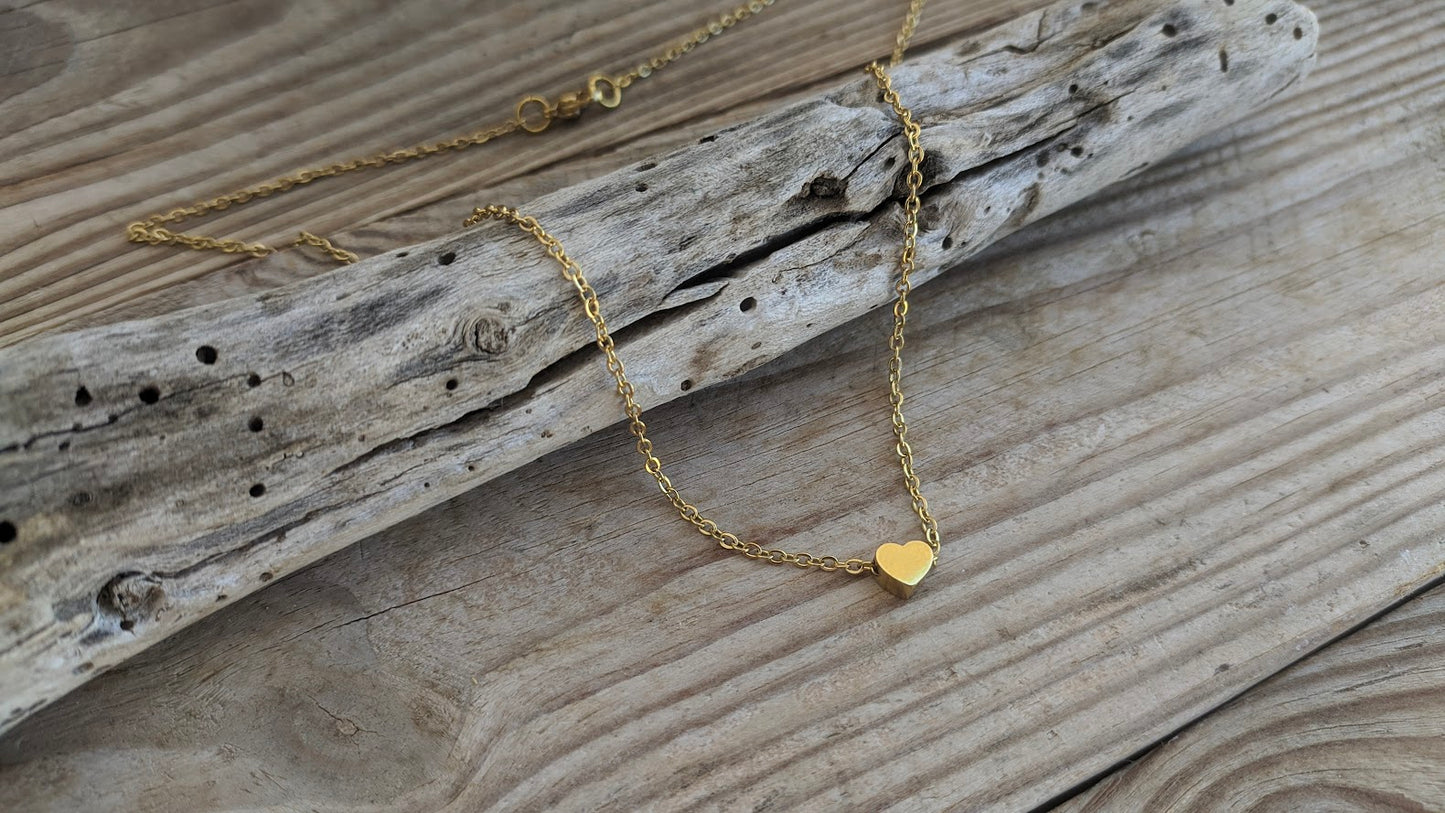 Collier Coeur en Acier doré pour elle
