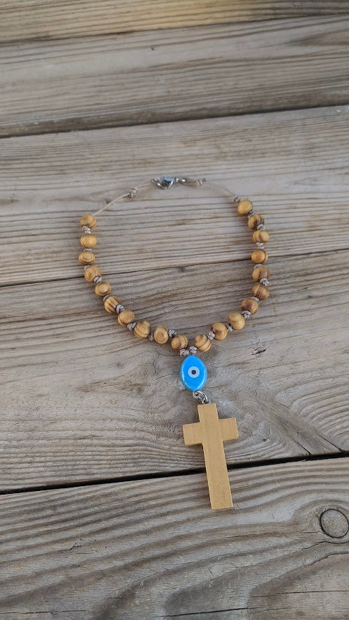 Bijou de Retroviseur Croix en Bois