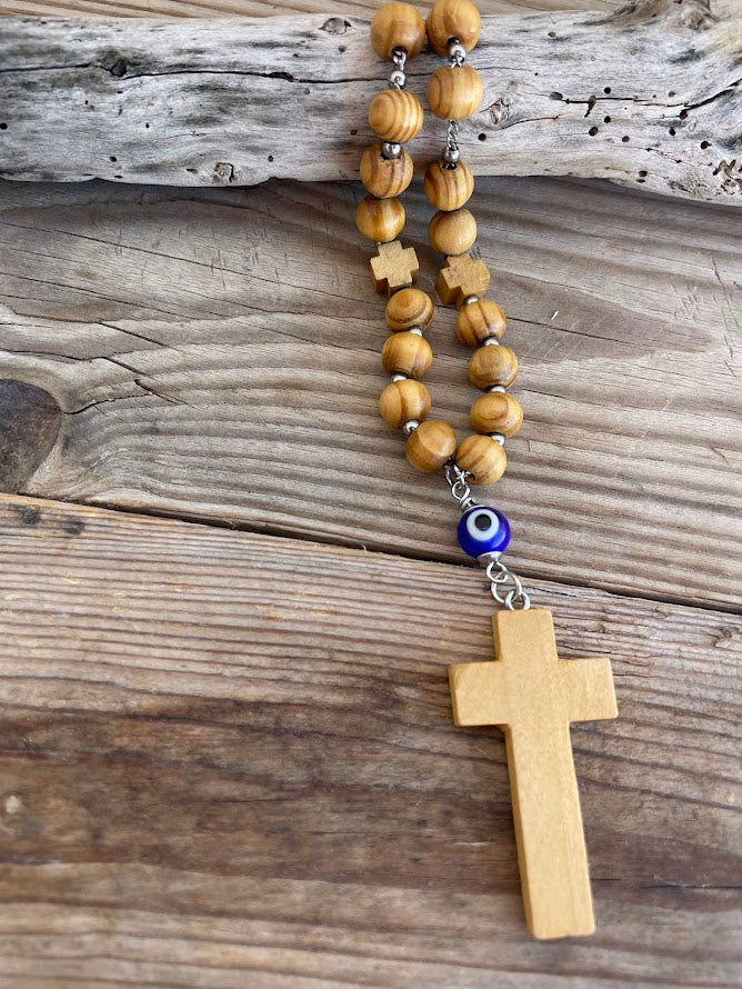 Bijou de Retroviseur Croix en Bois
