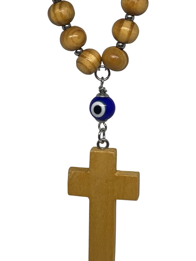 Bijou de Retroviseur Croix en Bois