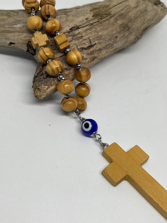 Bijou de Retroviseur Croix en Bois