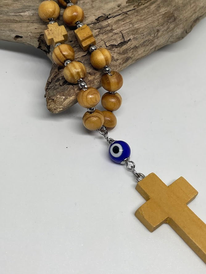 Bijou de Retroviseur Croix en Bois