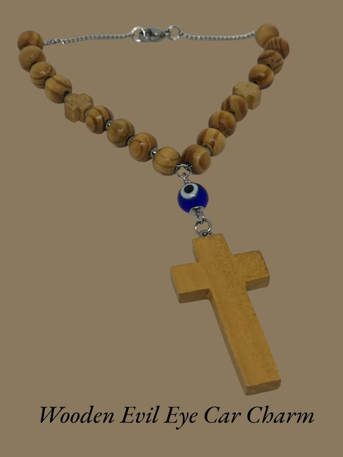 Bijou de Retroviseur Croix en Bois