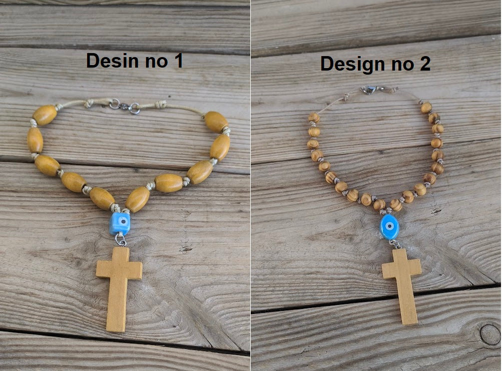 Wooden Cross Car Charm - Rearview Cross Charm - Car Accessories