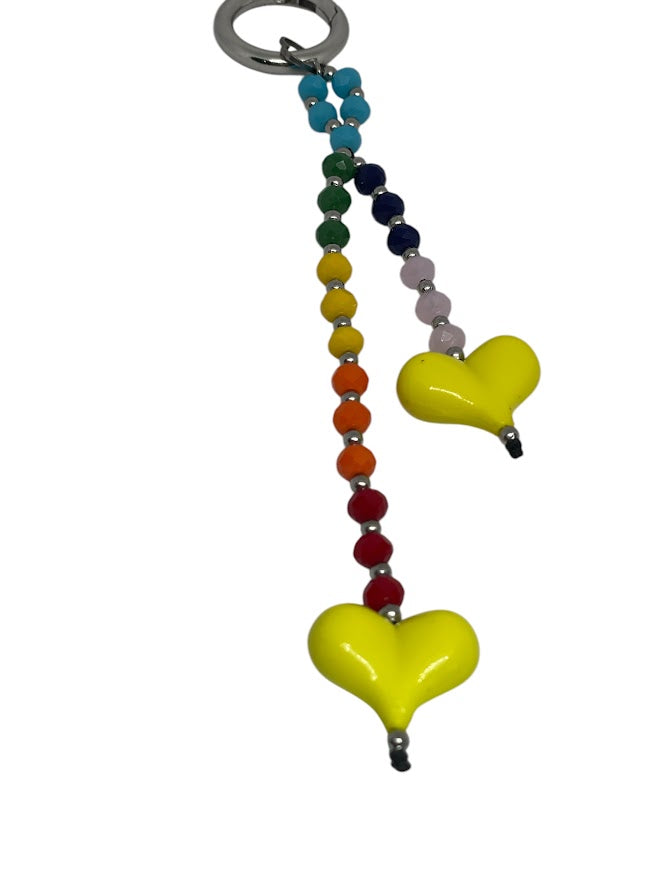 Hearts Bag Charm - Beaded Bag Charm - 9 colors to choose from