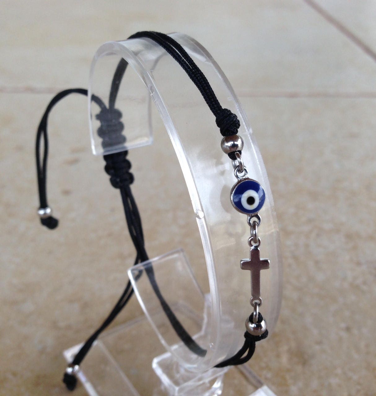 Bracelet Blue Evil Eye Cross - Bijoux grecs - Cadeau pour elle