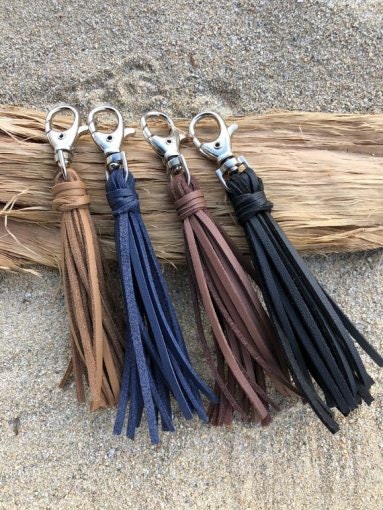 Faux Leather Tassel Handbag Charm | Stylish Zipper Pull & Purse Accessory
