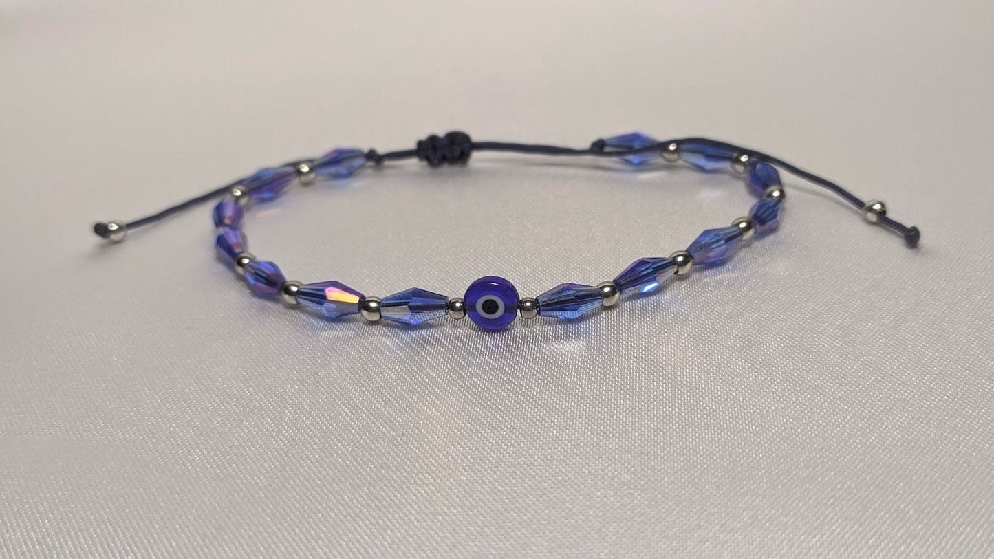 Bracelet Oeil Bleu en Verre - Bracelet porte Bonheur