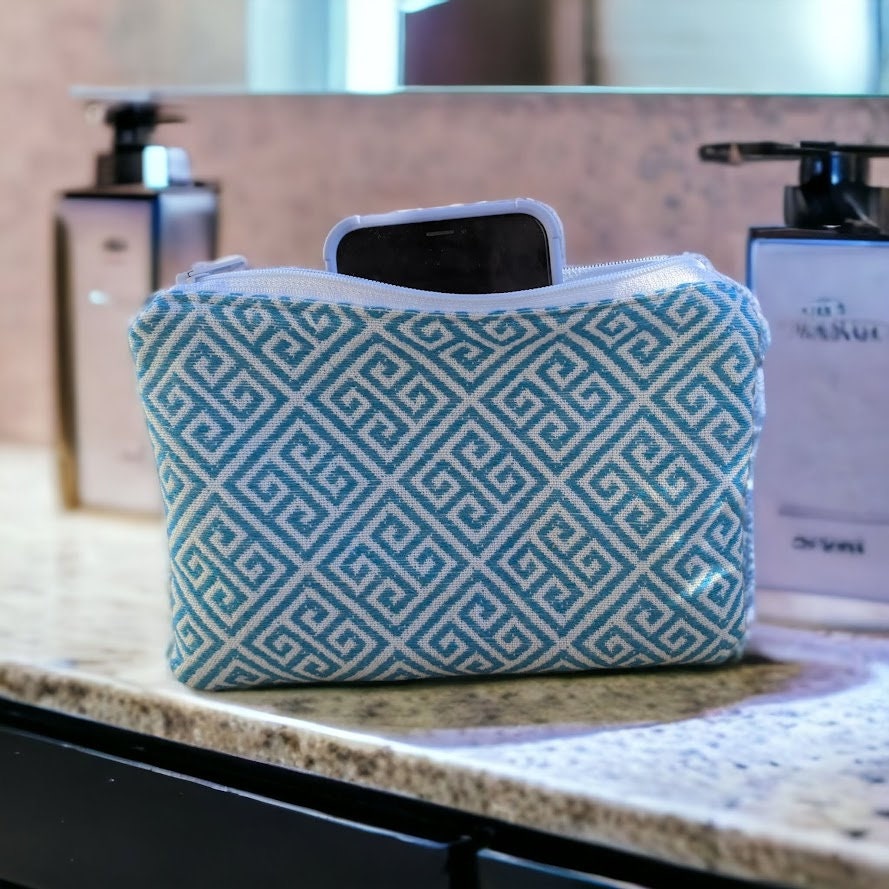 Pochette Tissu Motif Grec - 4 couleurs disponibles - Fabriqué en Grèce