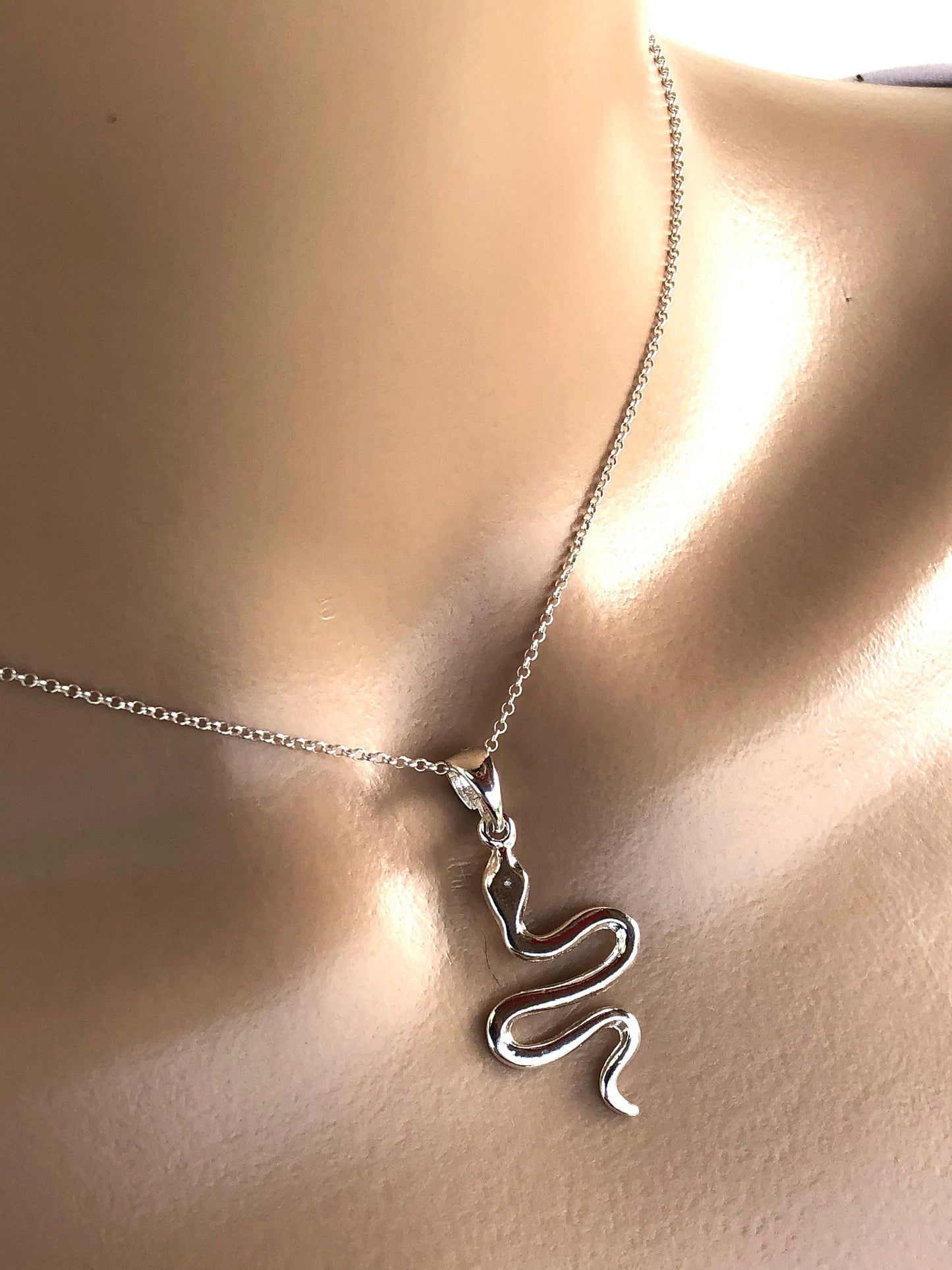 Collier serpent en argent 925 - Pendentif Serpent
