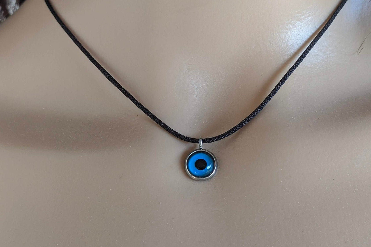 Pendentif Oeil Bleu en Verre - Bijou Grec