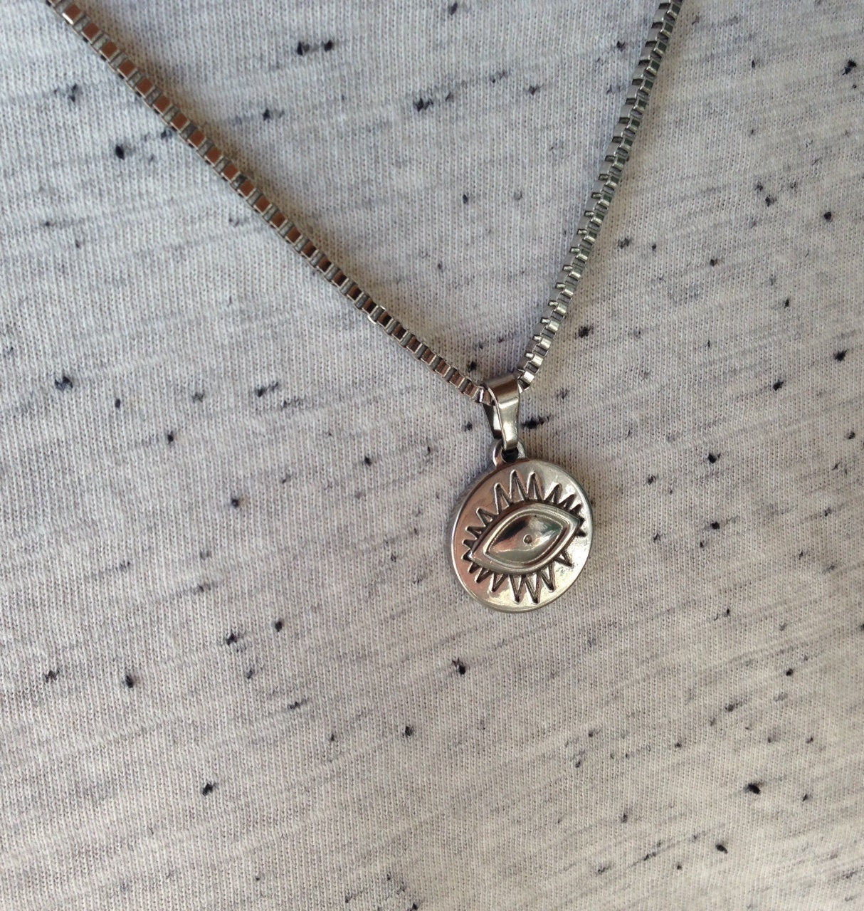 Collier Homme Oeil en Acier Inoxydable