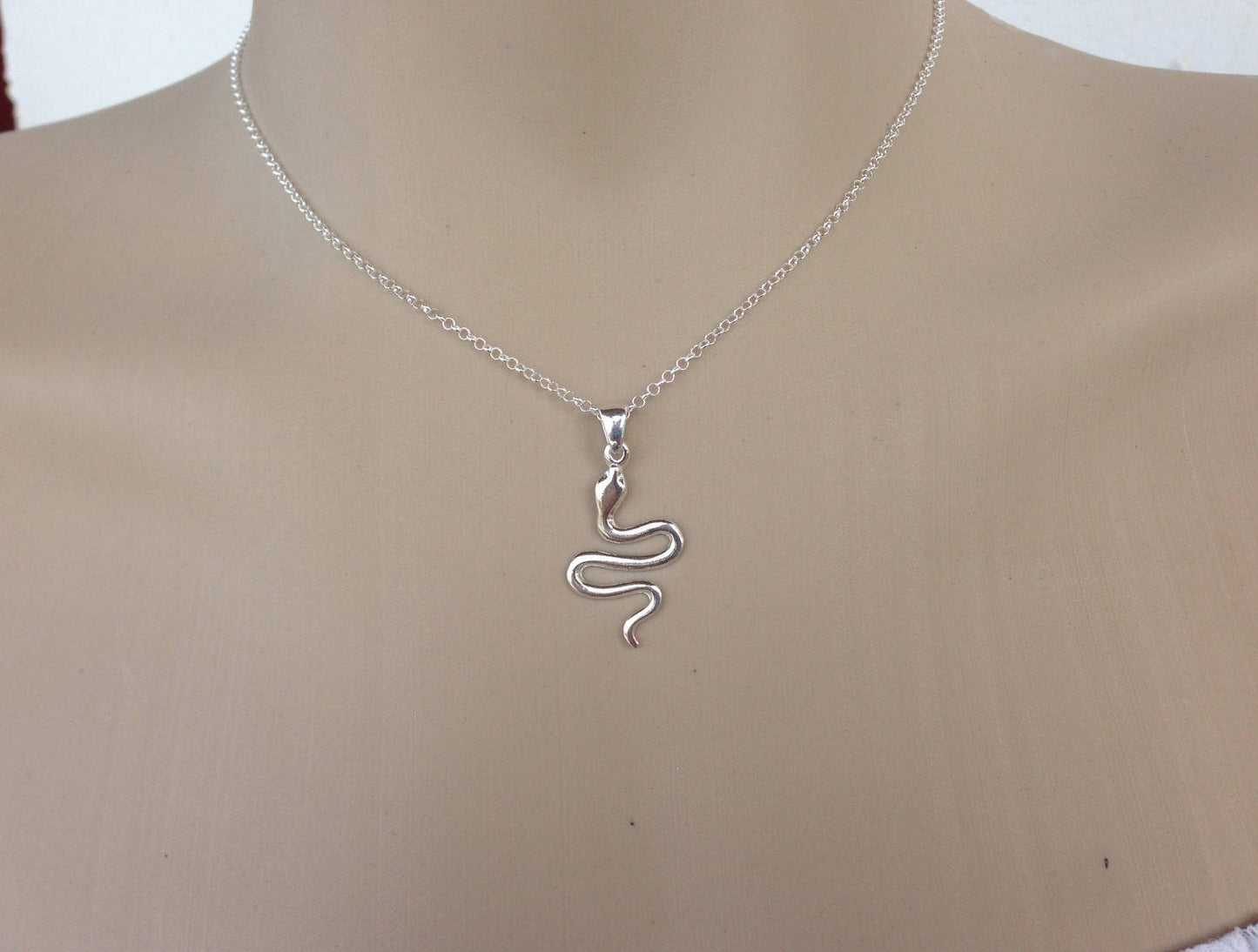 Collier serpent en argent 925 - Pendentif Serpent