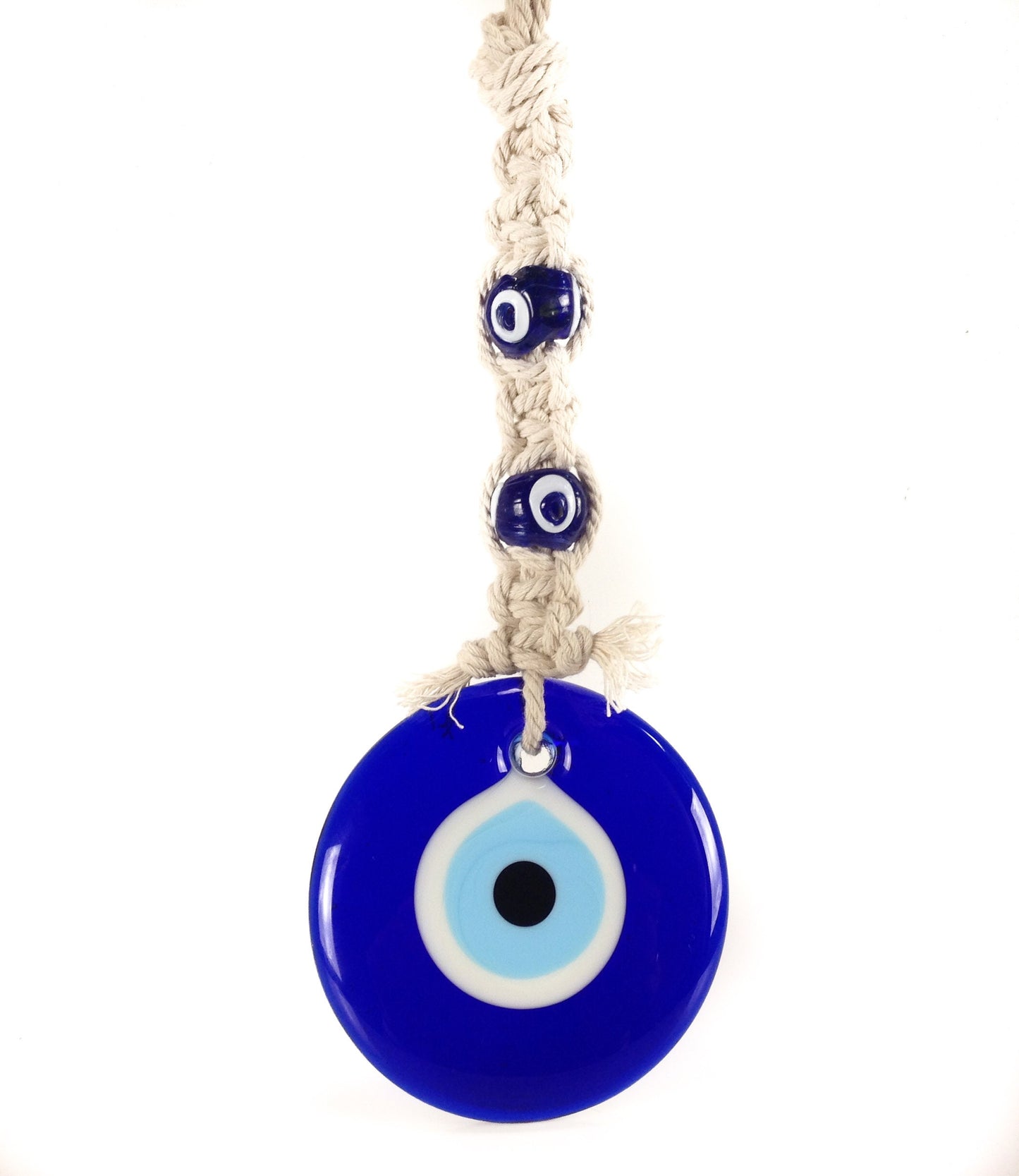 Oeil Bleu en Verre - Suspension Murale
