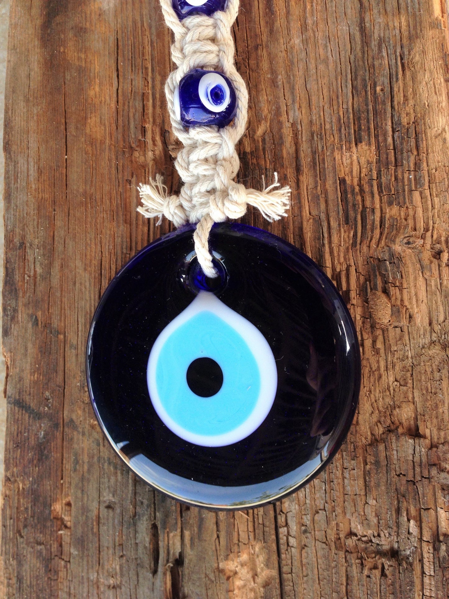 Oeil Bleu en Verre - Suspension Murale