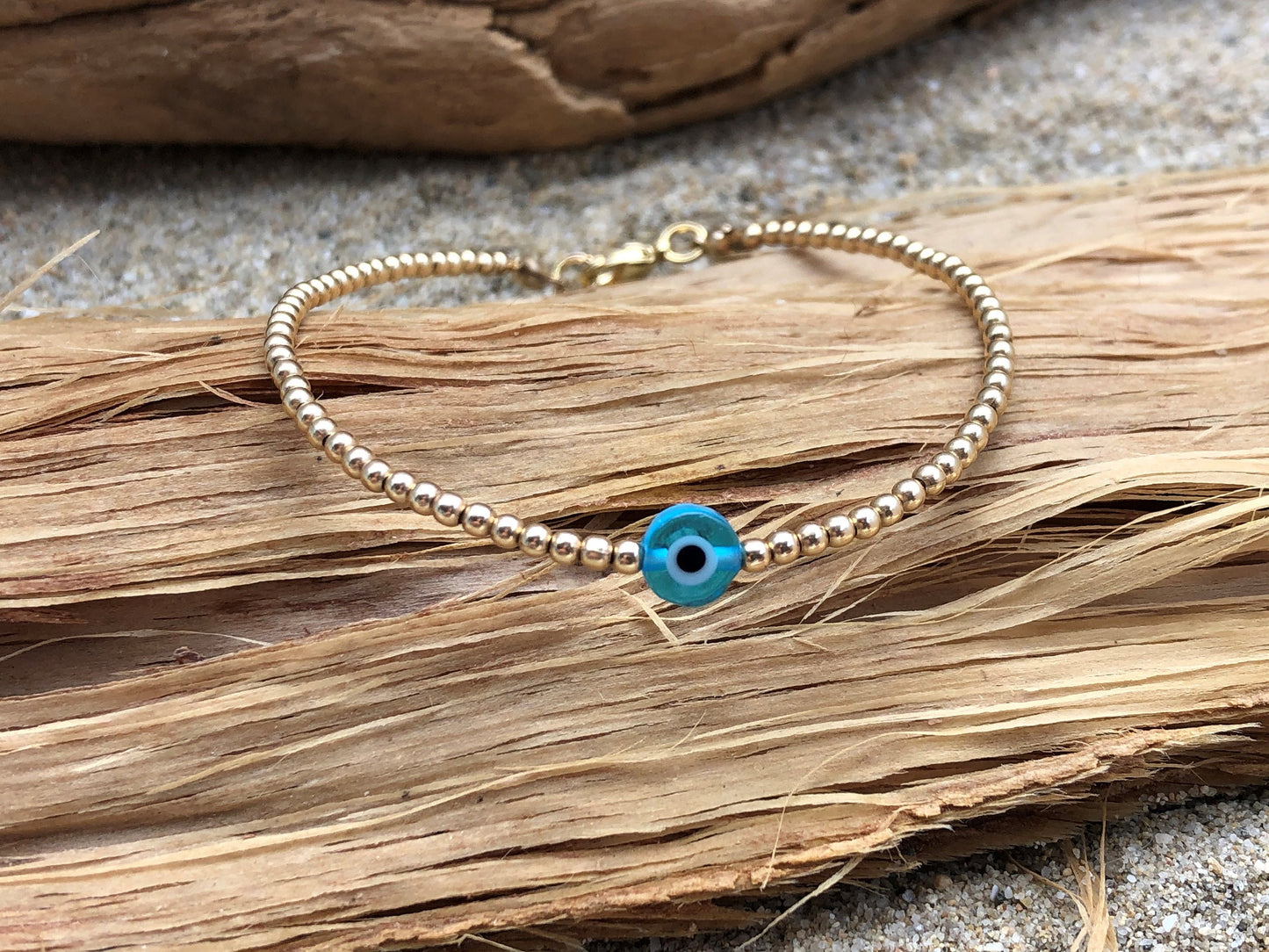 Bracelet Oeil Bleu - Protection des Femmes - Argent