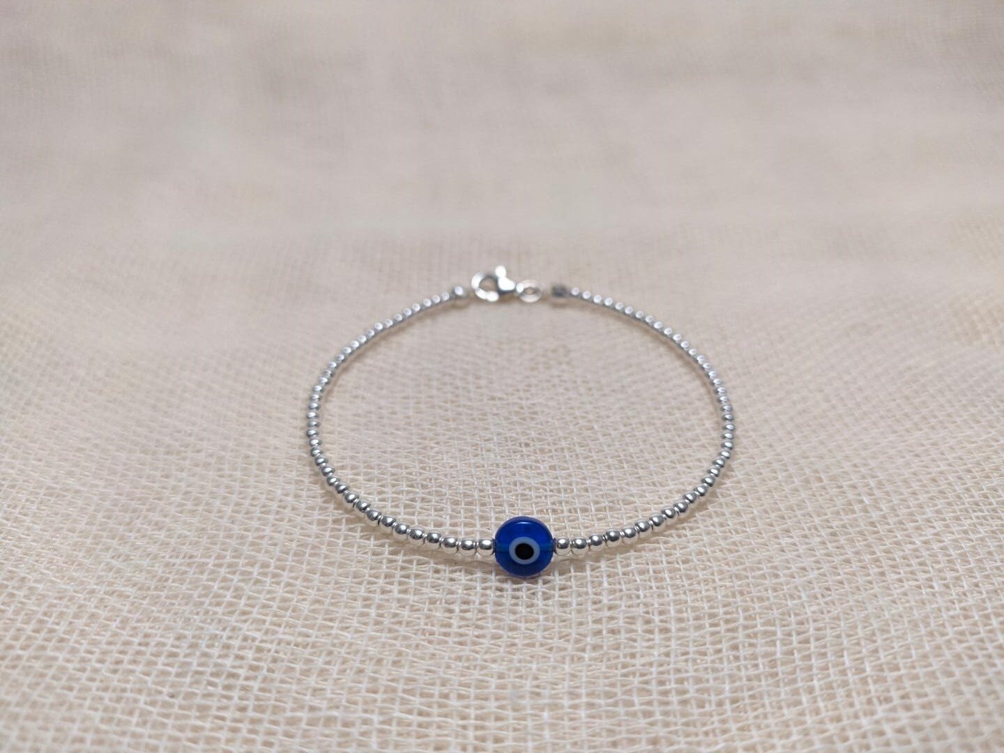 Bracelet oeil bleu en argent 925 - Bijou femme