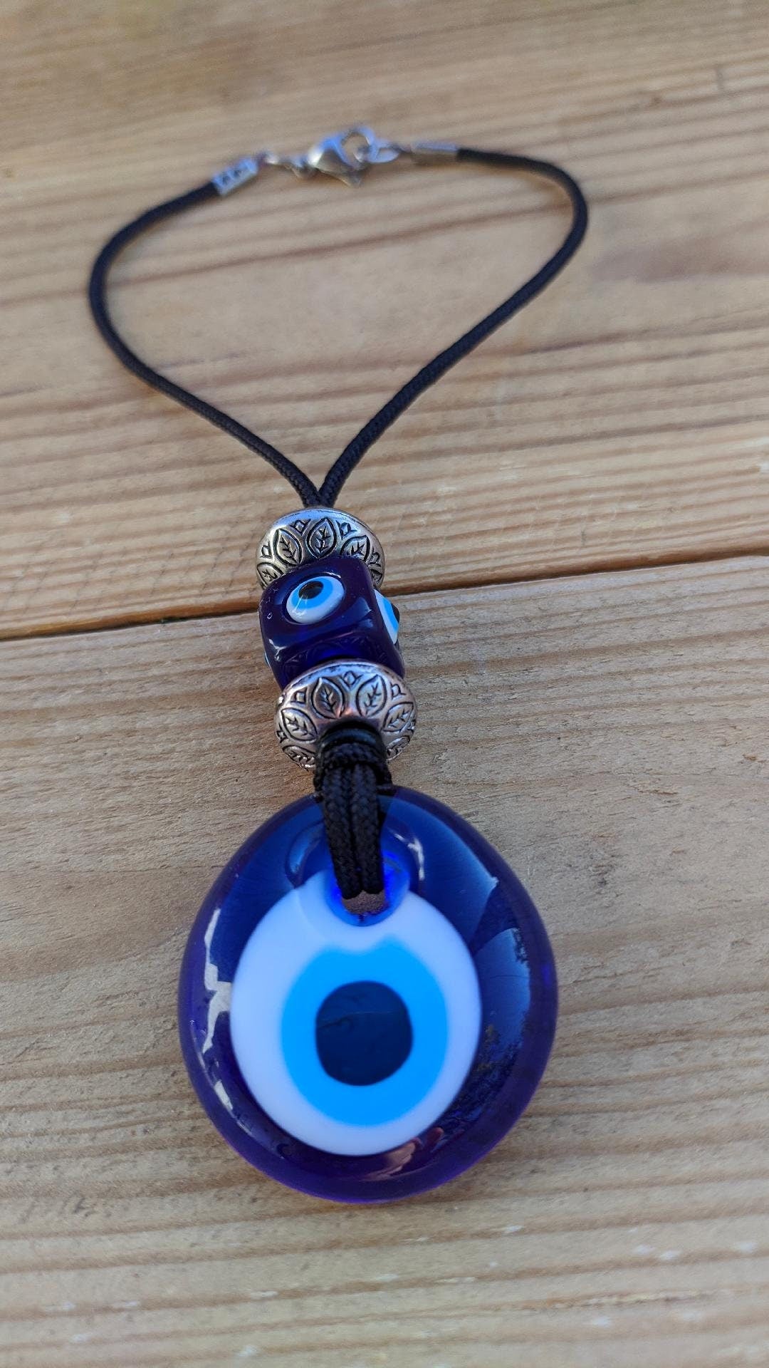 Glass Evil eye Rearview Mirror Charm - New Driver Gift