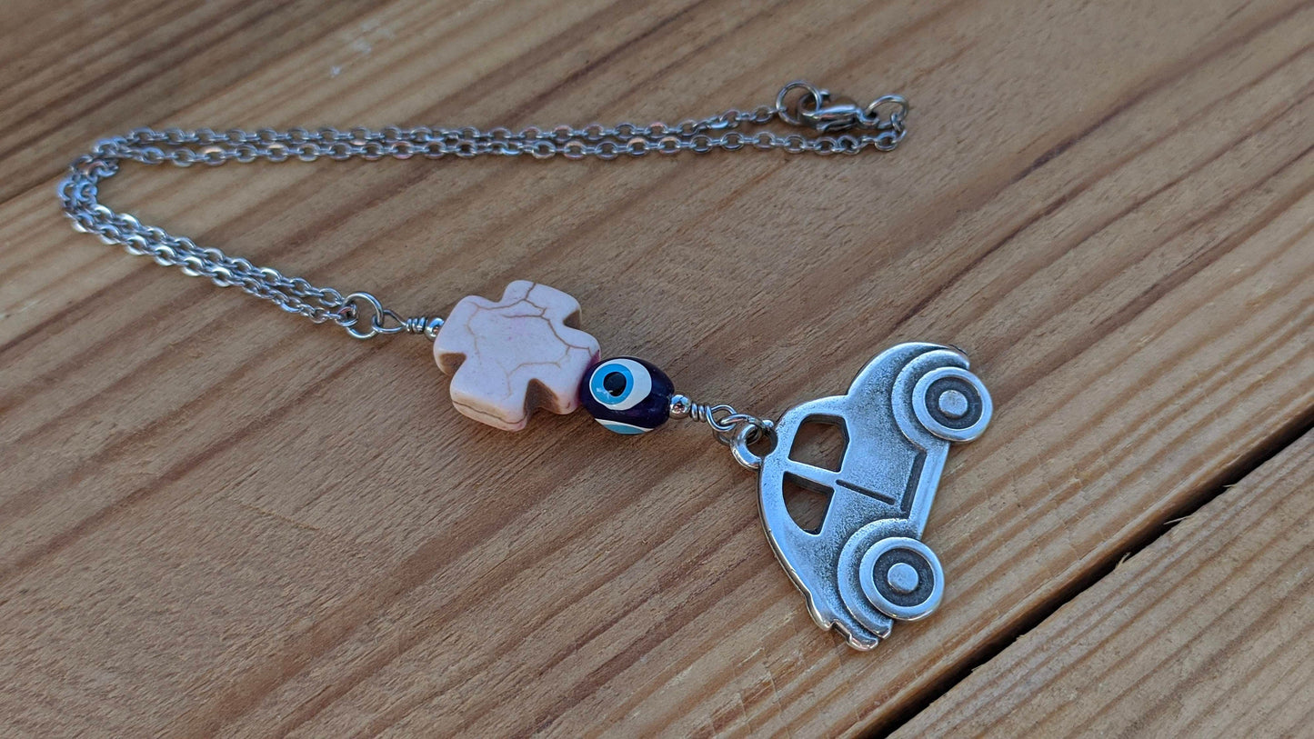 Bijou Retroviseur et Oeil Bleu - Protection voyages