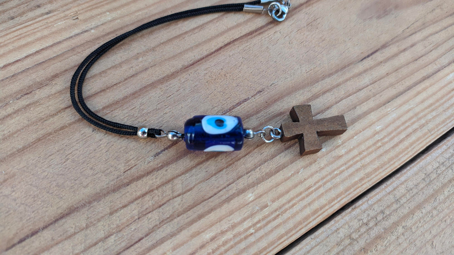 Evil Eye Cross Mirror Charm - Car Charm - Car Protection