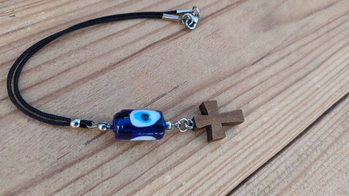 Evil Eye Cross Mirror Charm - Car Charm - Car Protection
