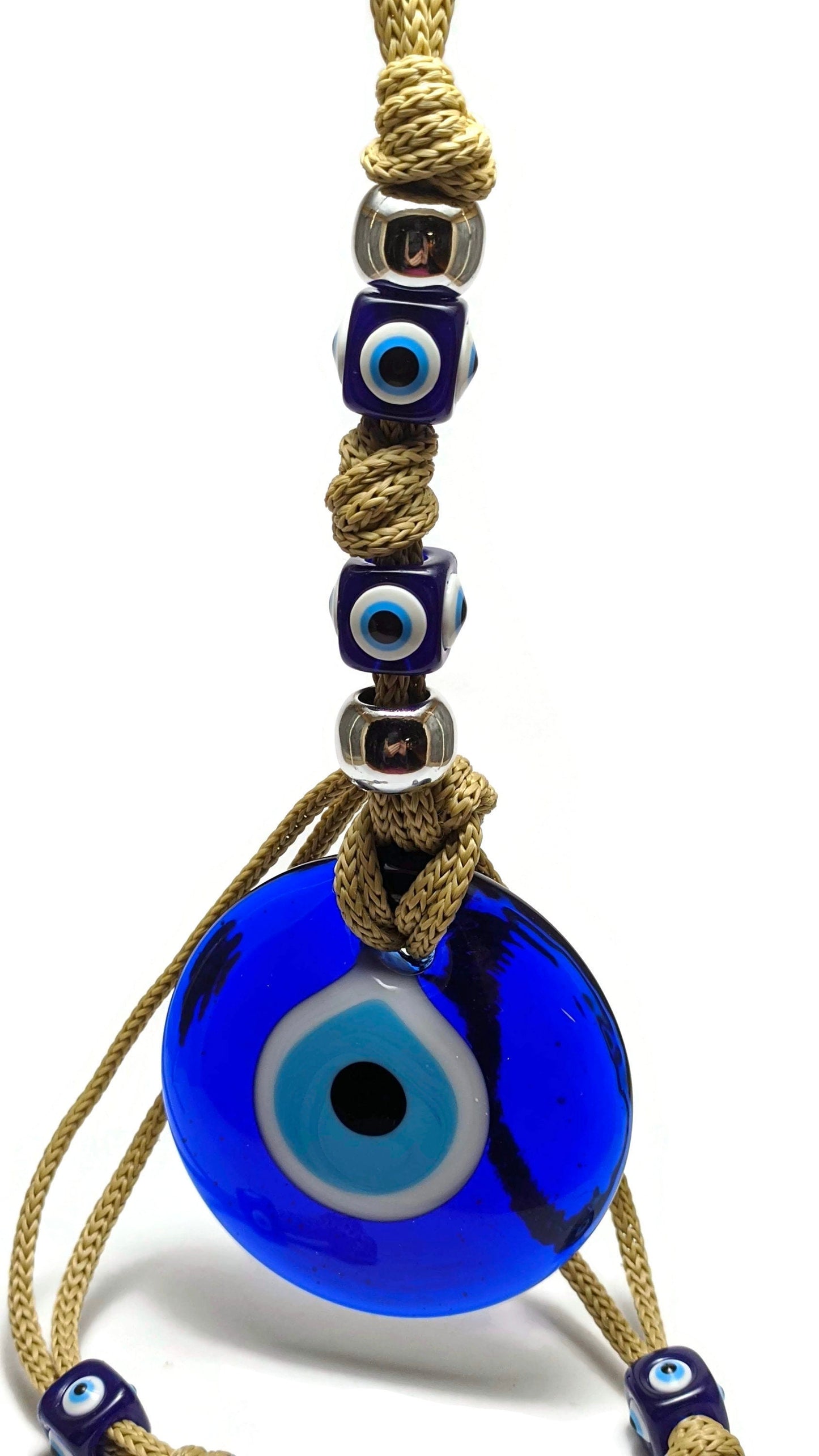 Glass Evil Eye Wall Hanging - 7 cm Glass Eye - House Protection & Ornament