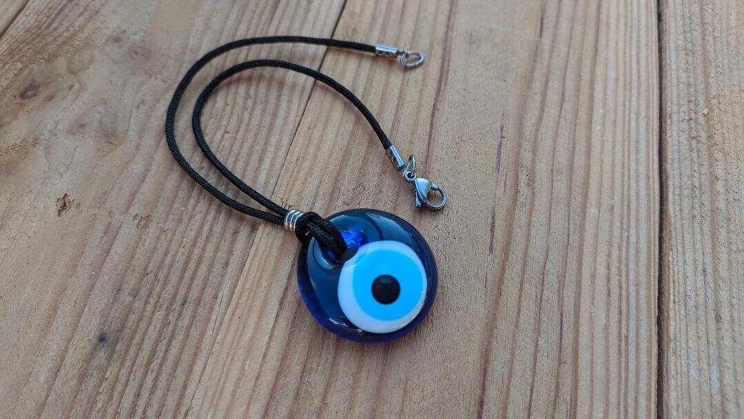 Glass Evil Eye Rearview Mirror Charm - New Car Fift