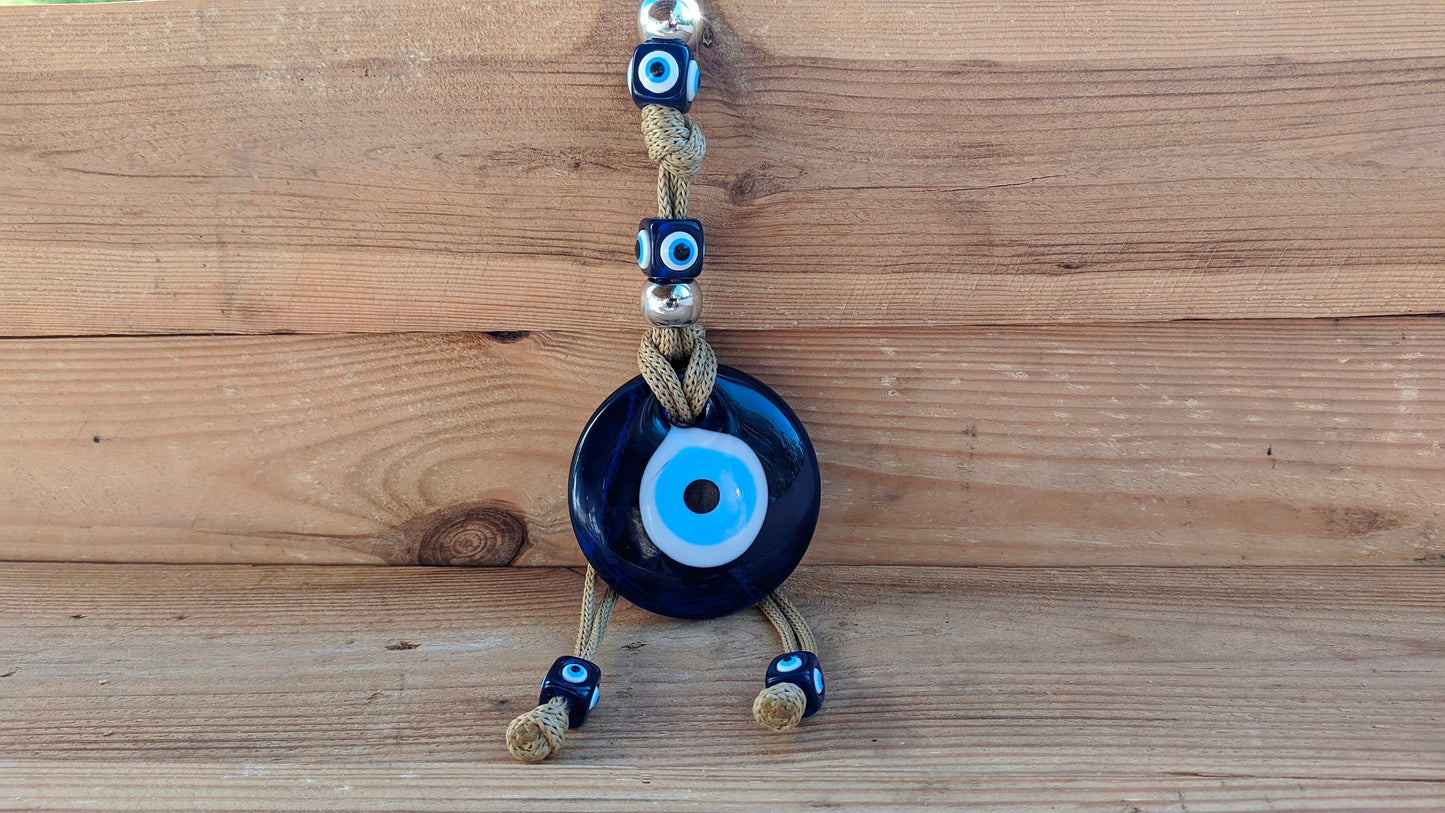 Glass Evil Eye Wall Hanging - 7 cm Glass Eye - House Protection & Ornament