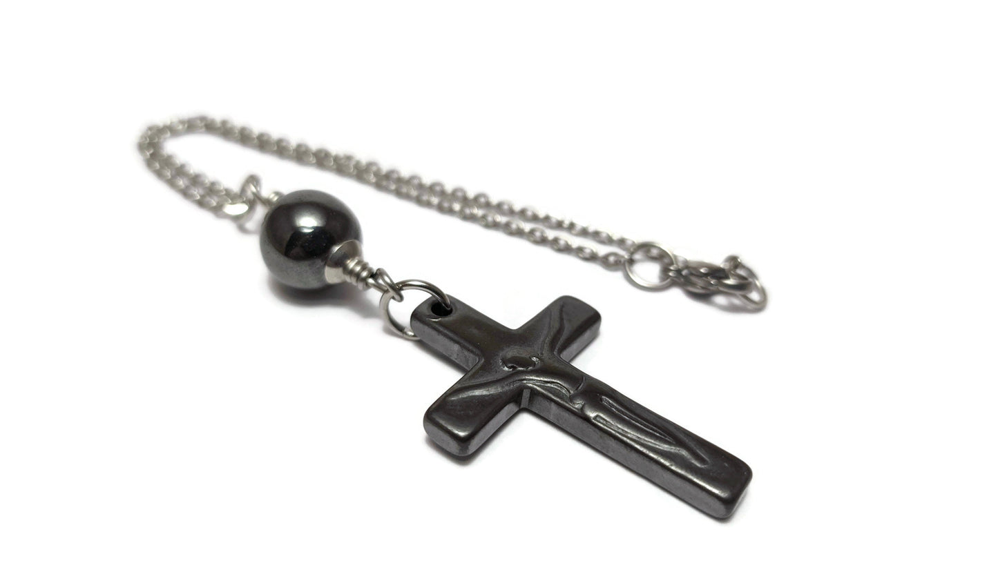 Bijou de rétroviseur Croix Hematite