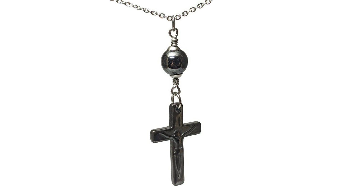 Bijou de rétroviseur Croix Hematite