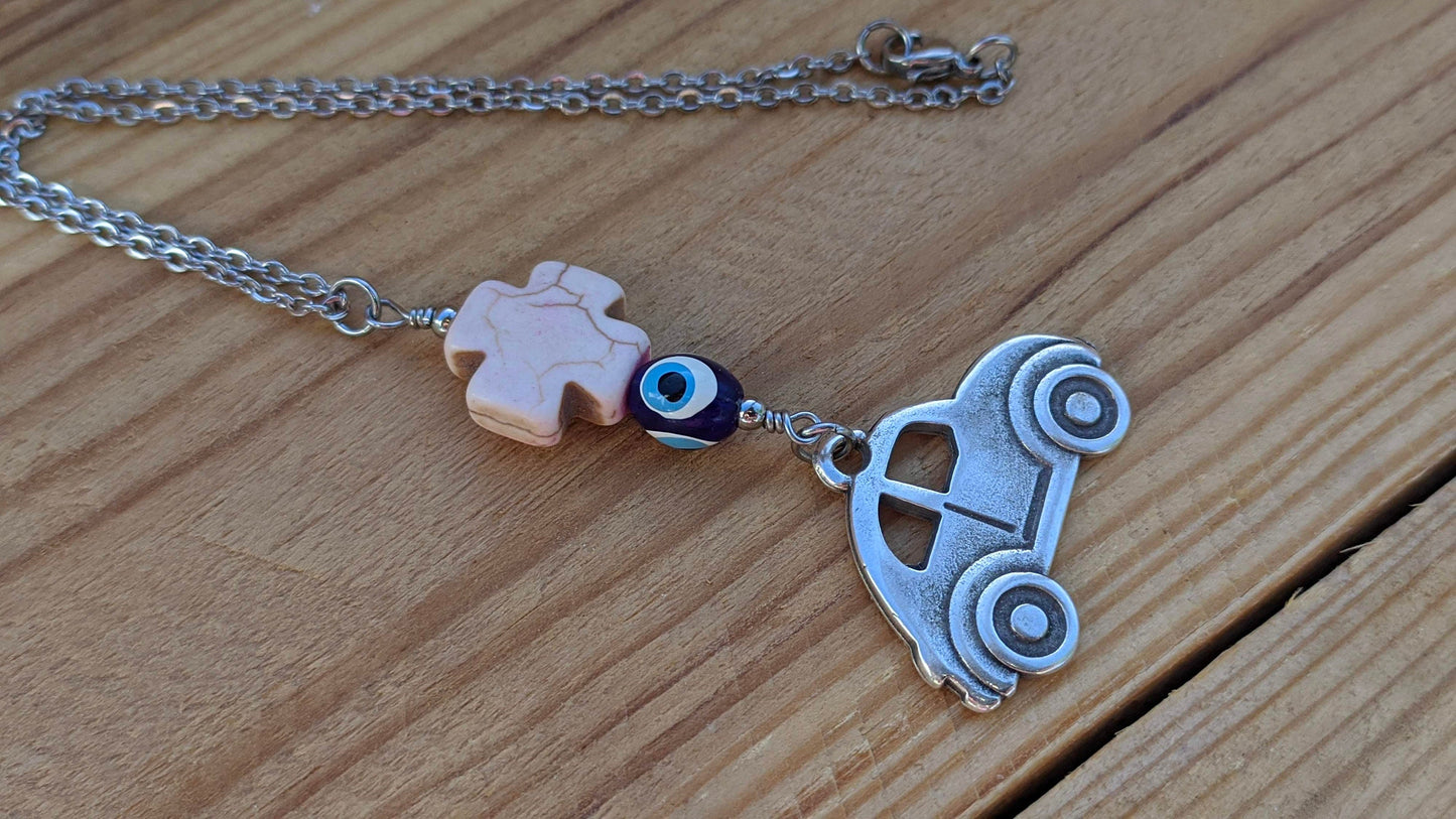 Bijou Retroviseur et Oeil Bleu - Protection voyages