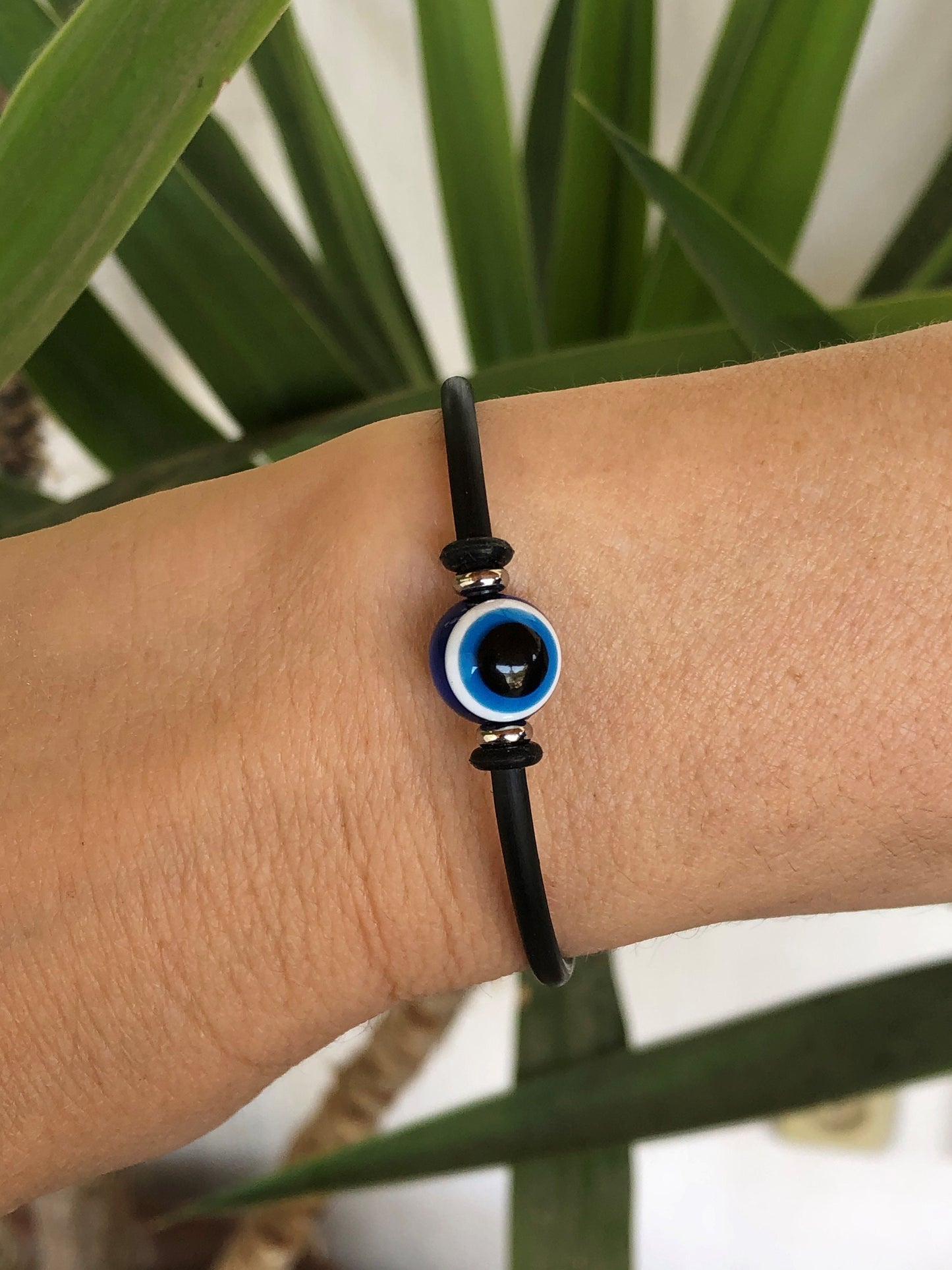 Greek rubber evil eye bracelet - Men's & women's gift